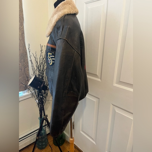 Vintage Avirex Leather Pilot Bomber Jacket - Picture 4 of 10